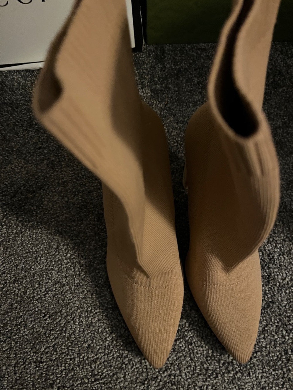 Liliana Tan Pointed Sock Booties